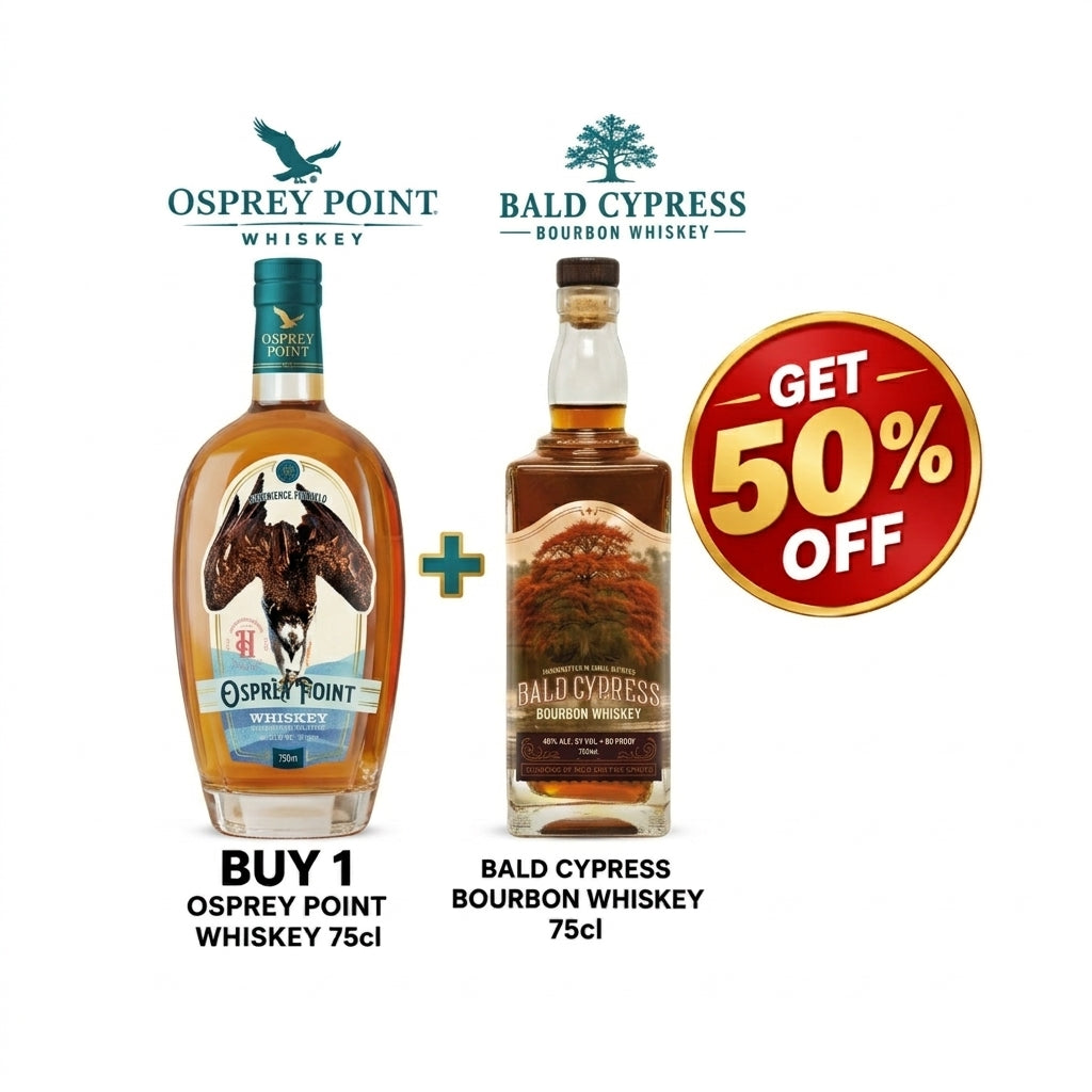 Buy 1 Osprey Point Whiskey 75cl Get 50% OFF Bald Cypress Bourbon Whiskey 75cl