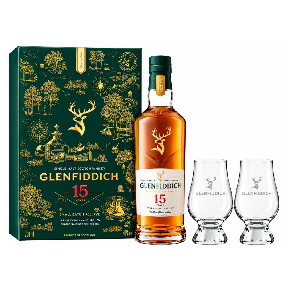 Glenfiddich 15 Year Old 70cl Gift Set