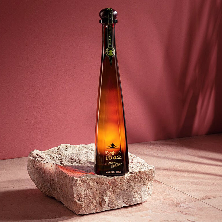 Don Julio 1942 Tequila 75cl with Kosa Rock Glass, Caramel Candle, and Silicone Ice Ball Molder