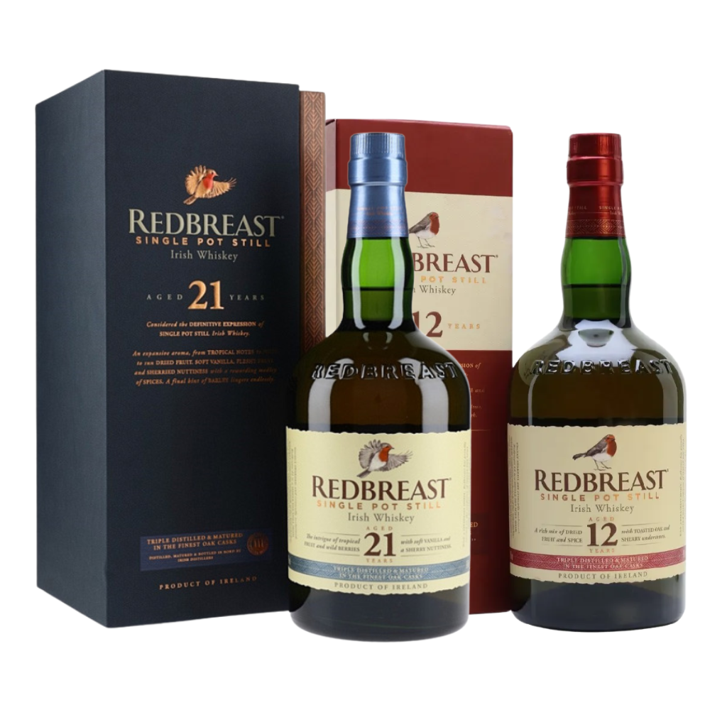 Redbreast 21 + Redbreast 12 Year Old Irish Whiskey 70cl