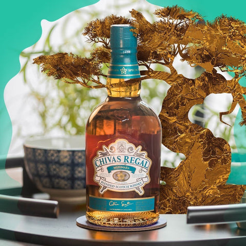 Chivas Regal Mizunara Blended Scotch Whisky 70cl with FREE Prism Spinning Glass