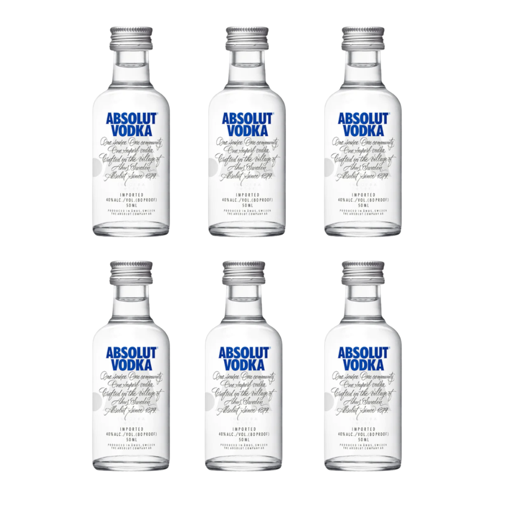 Absolut Vodka 5cl Miniature (6 bottles)