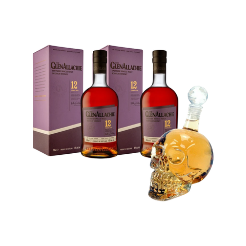 BUY 2 GlenAllachie 12 Year Old 70cl GET FREE Skull Decanter