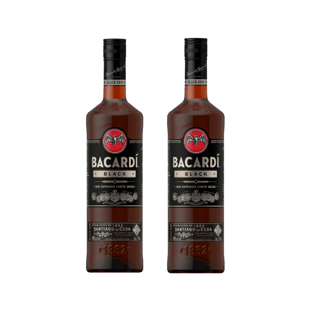 Bacardi Black Rum 75cl (2 Pack)