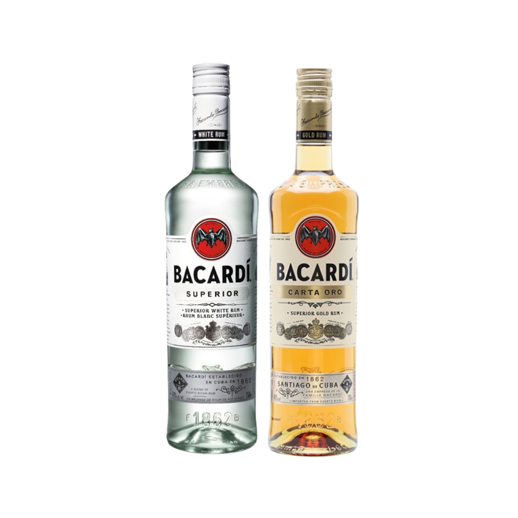 Bacardi Superior Rum + Bacardi Gold Rum 75cl