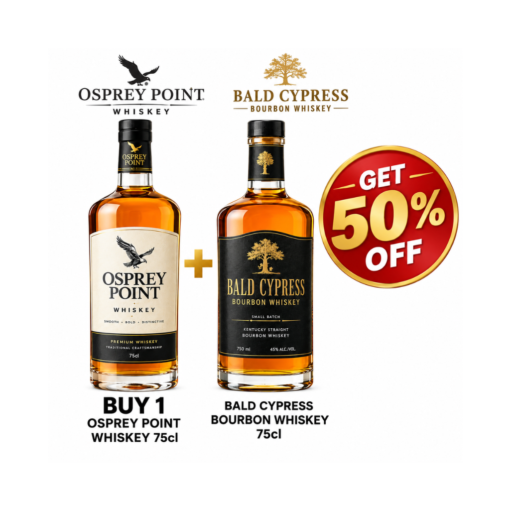 Buy 1 Osprey Point Whiskey 75cl Get 50% OFF Bald Cypress Bourbon Whiskey 75cl