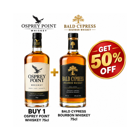 Buy 1 Osprey Point Whiskey 75cl Get 50% OFF Bald Cypress Bourbon Whiskey 75cl