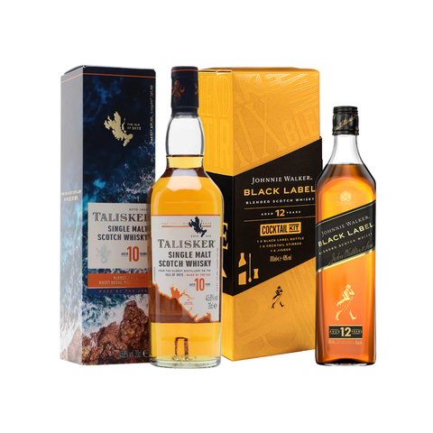 Buy Talisker 10 Year Old 70cl Get Johnnie Walker Black Label 70cl Cocktail Kit with Jigger