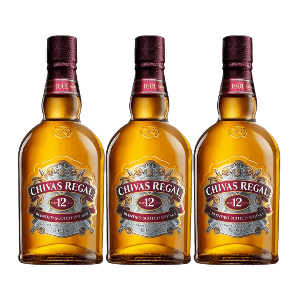 Chivas Regal 12 Year Old Blended Scotch Whisky 70cl (3 Bottles)