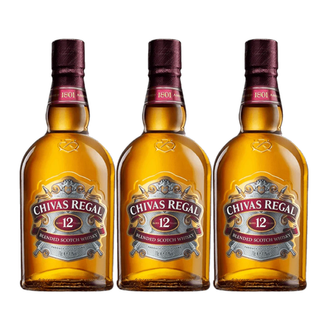 Chivas Regal 12 Year Old Blended Scotch Whisky 70cl (3 Bottles)