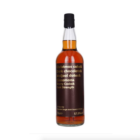 Christmas Cake & Dark Chocolate & Medjool Dates & Cinnamon & Sherry Casks & Casks Strength 12 Year Old 70cl