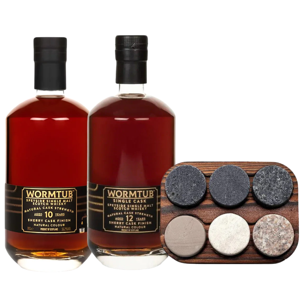 Wormtub 10 Year Old & 12 Year Old with FREE Bevtools Whiskey Bourbon Stone