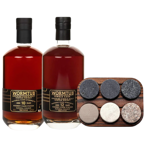 Wormtub 10 Year Old & 12 Year Old with FREE Bevtools Whiskey Bourbon Stone