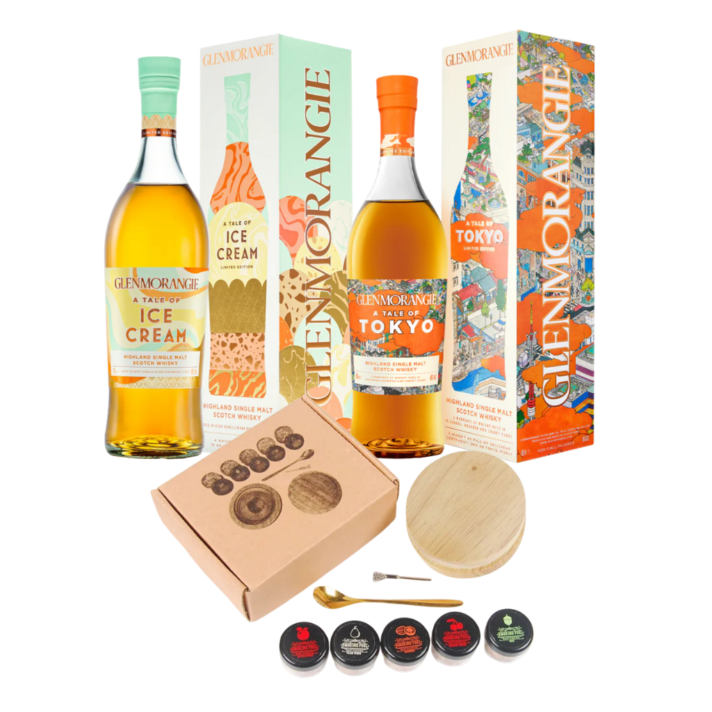 Glenmorangie Tale of Ice Cream & Tale of Tokyo with FREE Bevtools Smoker Bar Set (5 Wood Chip Flavors)