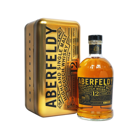 Aberfeldy 12 Year Old with Gold Bar Tin Whisky