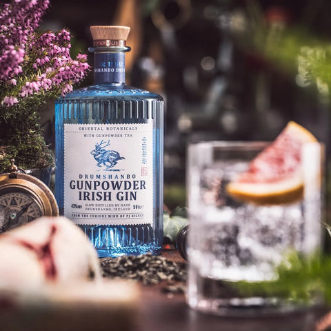 Drumshanbo Gunpowder Irish Gin Blue Bottle with Glass Gift Set 70cl