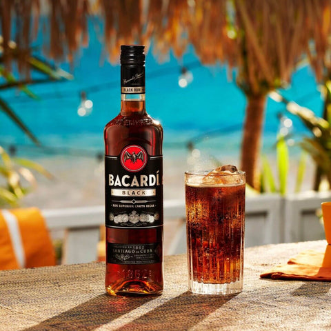 Bacardi Black Rum 75cl (2 bottles) with FREE Black Tote Bag