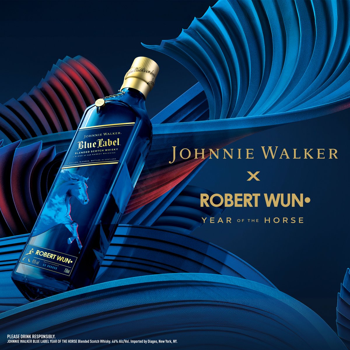 Johnnie Walker Blue Label Robert Wun Design Year of the Horse Limited Edition 70cl