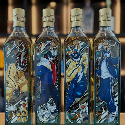 Johnnie Walker Blue Label 75cl designed by Quiccs Maiquez Complete Set (OG Blue, Dragon, Manila Killa, Lightning)