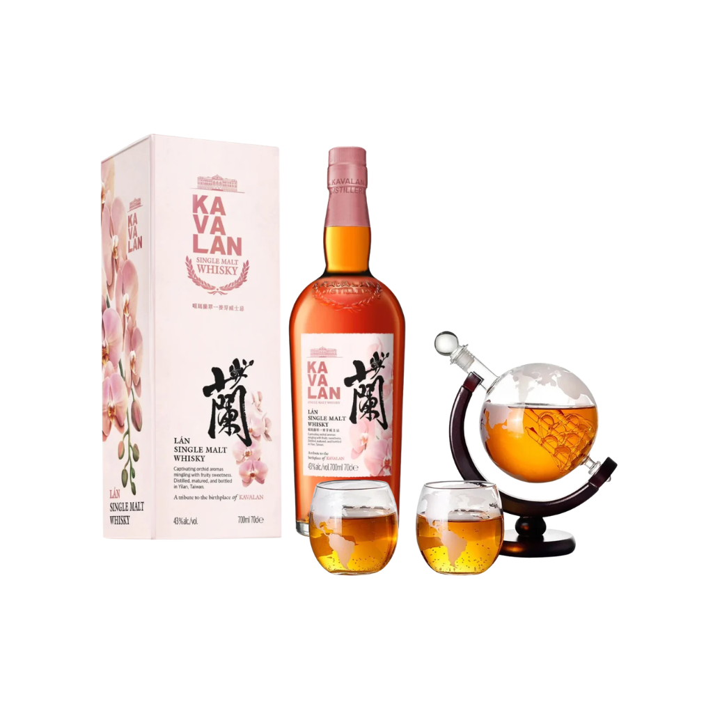 Kavalan LAN Single Malt Whisky 70cl with FREE Globe Decanter Set