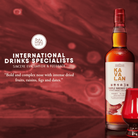 Kavalan Triple Sherry Cask 70cl with Red Glencairn Blind Tasting Glass