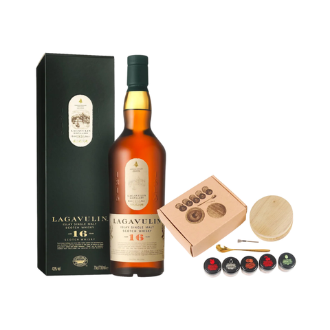 Lagavulin 16 Year Old Islay Single Malt Scotch Whisky 70cl with FREE Bevtools Smoker Bar Set 5 Flavors Wood Chips