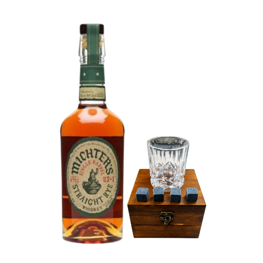Michter's Single Barrel Straight Rye Whiskey 70cl with FREE Bevtools Spinning Glass Gift Set