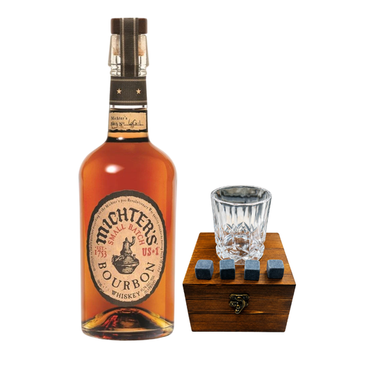Michter's Small Batch Straight Bourbon Whiskey 70cl with FREE Bevtools Spinning Glass Gift Set