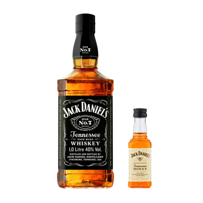 Jack Daniel's Old No.7 Tennessee Whiskey 1L with Free Jack Daniel's Honey 5cl