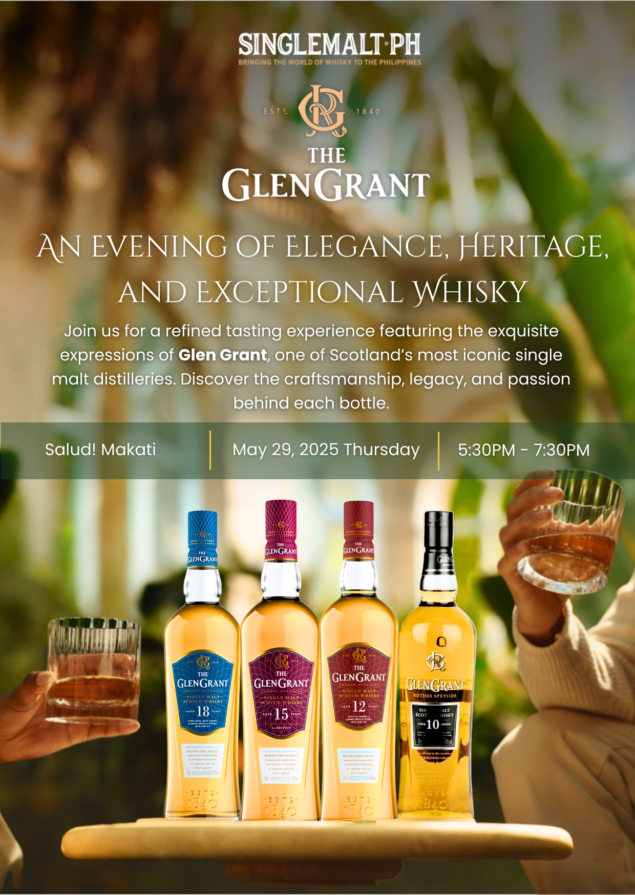 Step Into the World of Glen Grant: A Guided Whisky June 25, 2026 Masterclass