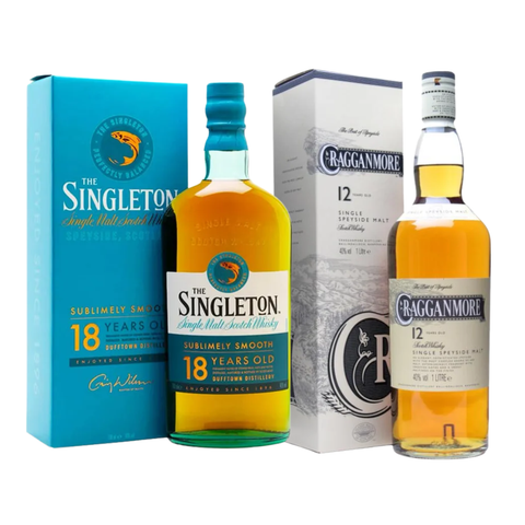 Singleton of Dufftown 18 Year Old Single Malt Whisky 70cl with and Cragganmore 12 Year Old Scotch Whisky 70cl