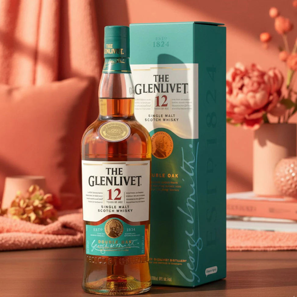 Glenlivet 12 Year Old Single Malt Whisky 70cl with FREE Prism Spinning Glass