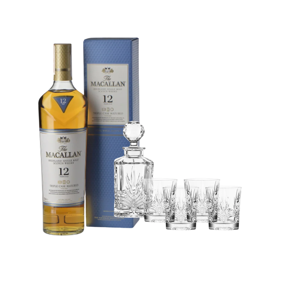 The Macallan Fine Oak Triple Cask 12 Year Old 70cl with FREE Decanter Gift Set