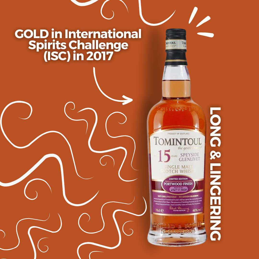 Tomintoul 15 Year Old Portwood Finish Whisky 70cl