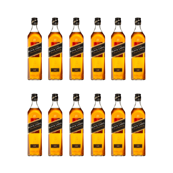 Johnnie Walker Black Label 12 Year Old 1L Whisky (12 Bottles)