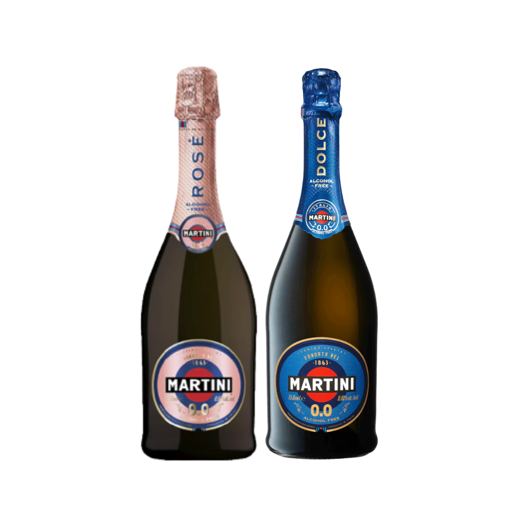 Martini 0.0 Rose Spumante Alcohol Free 75cl + Martini 0.0 Dolce Spumante Alcohol Free 75cl