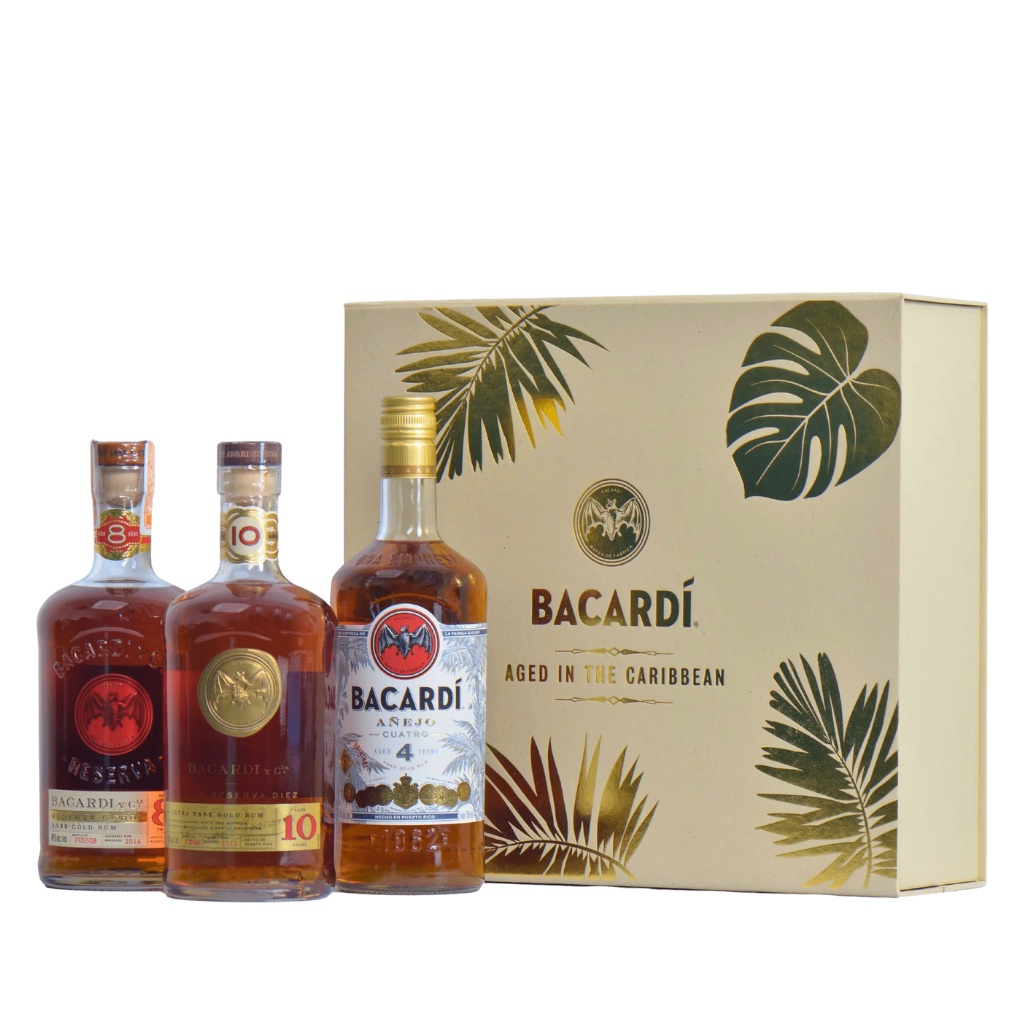 Bacardi Aged Collection Pack - Bacardi 4YO, 8YO, 10YO 75cl