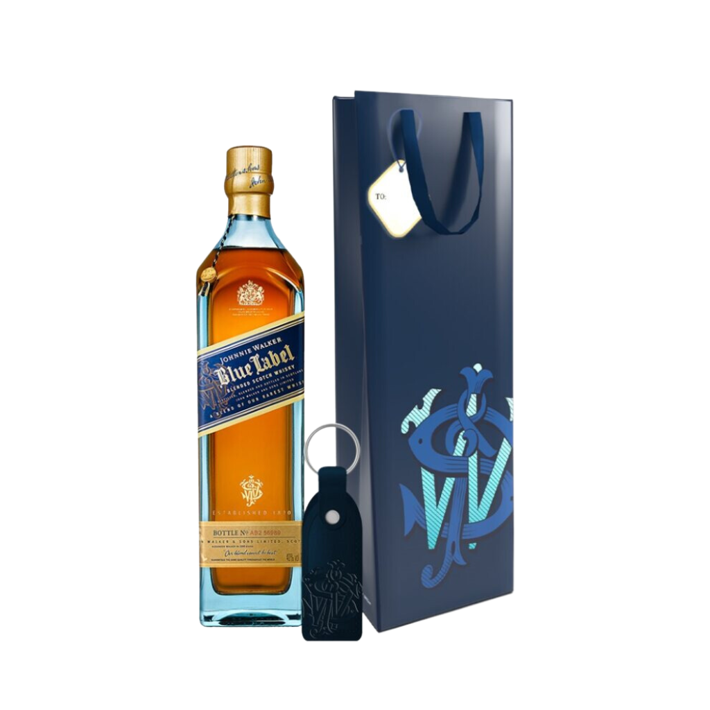 Johnnie Walker Blue Label 75cl with Gift Bag and Keychain