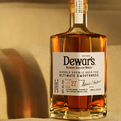 Dewars Double Double 27 Year Old Scotch Whisky 50cl with Dewars Decanter Set
