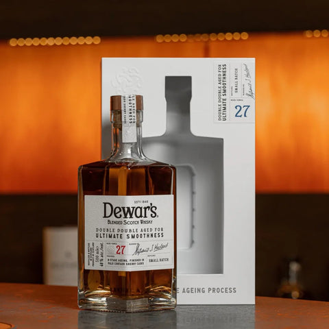 Dewars Double Double 27 Year Old Scotch Whisky 50cl with Dewars Decanter Set
