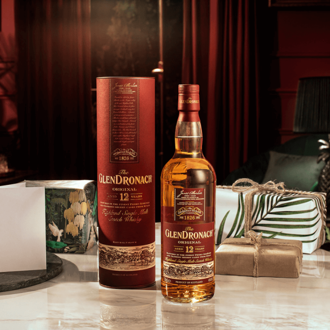 Glendronach 12 Year Old Sherry Cask Matured Whisky 70cl with FREE Prism Spinning Glass
