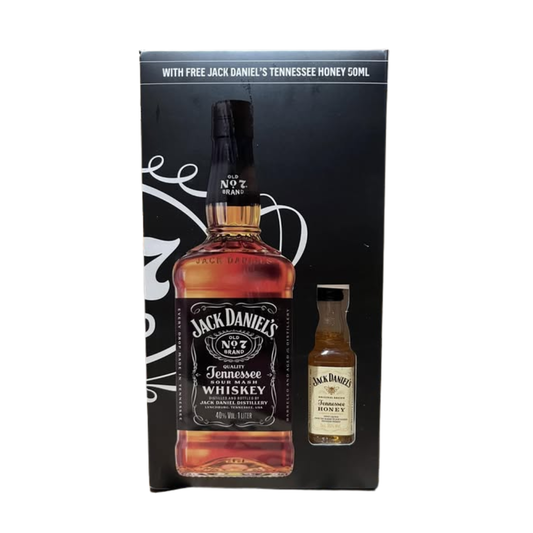 Jack Daniel's Old No.7 Tennessee Whiskey 1L with Free Jack Daniel's Honey 5cl