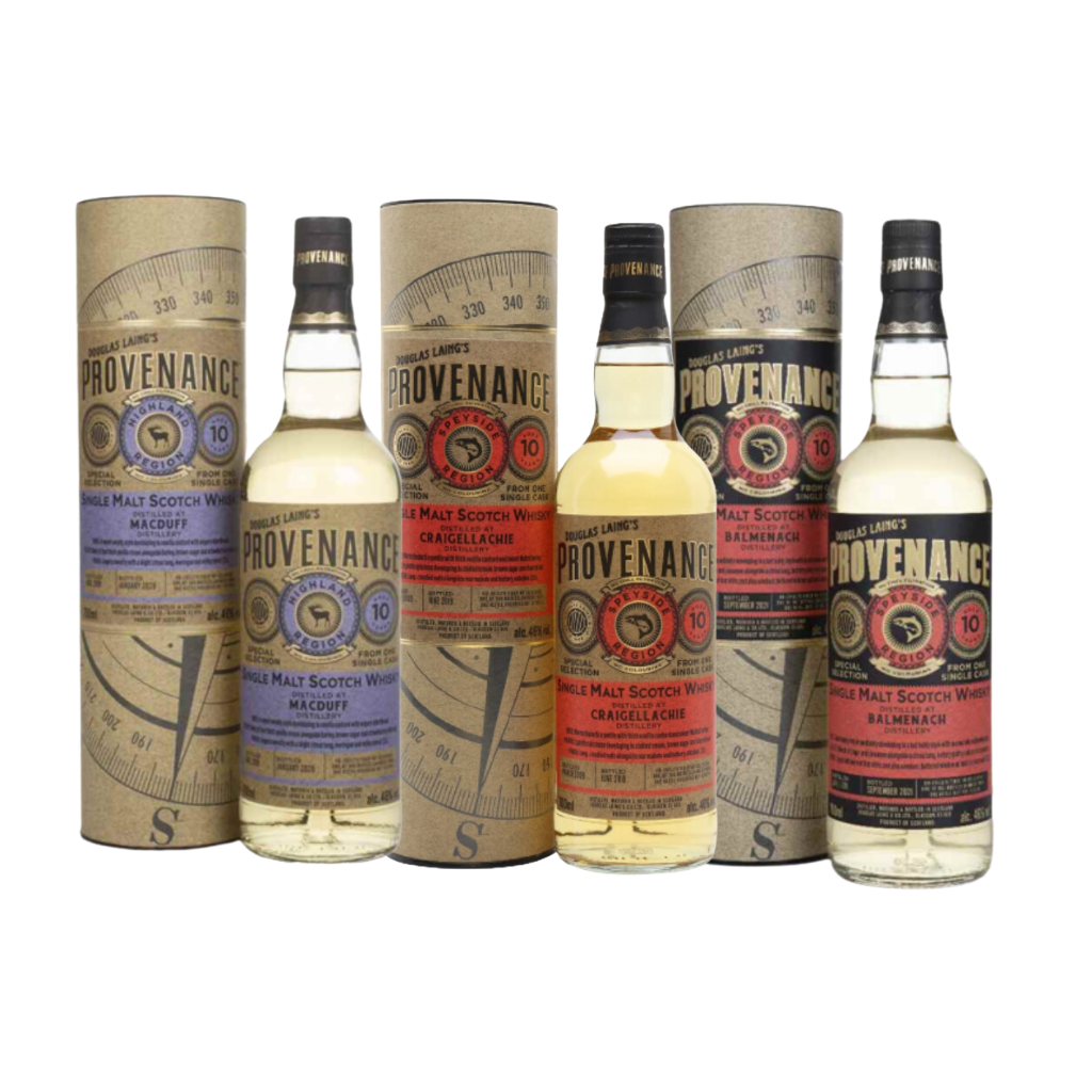 Provenance (Macduff 10, Craigellachie 10, Balmenach 10) Limited Edition Single Cask Set