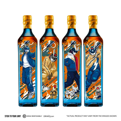 Johnnie Walker Blue Label 75cl designed by Quiccs Maiquez Complete Set (OG Blue, Dragon, Manila Killa, Lightning)