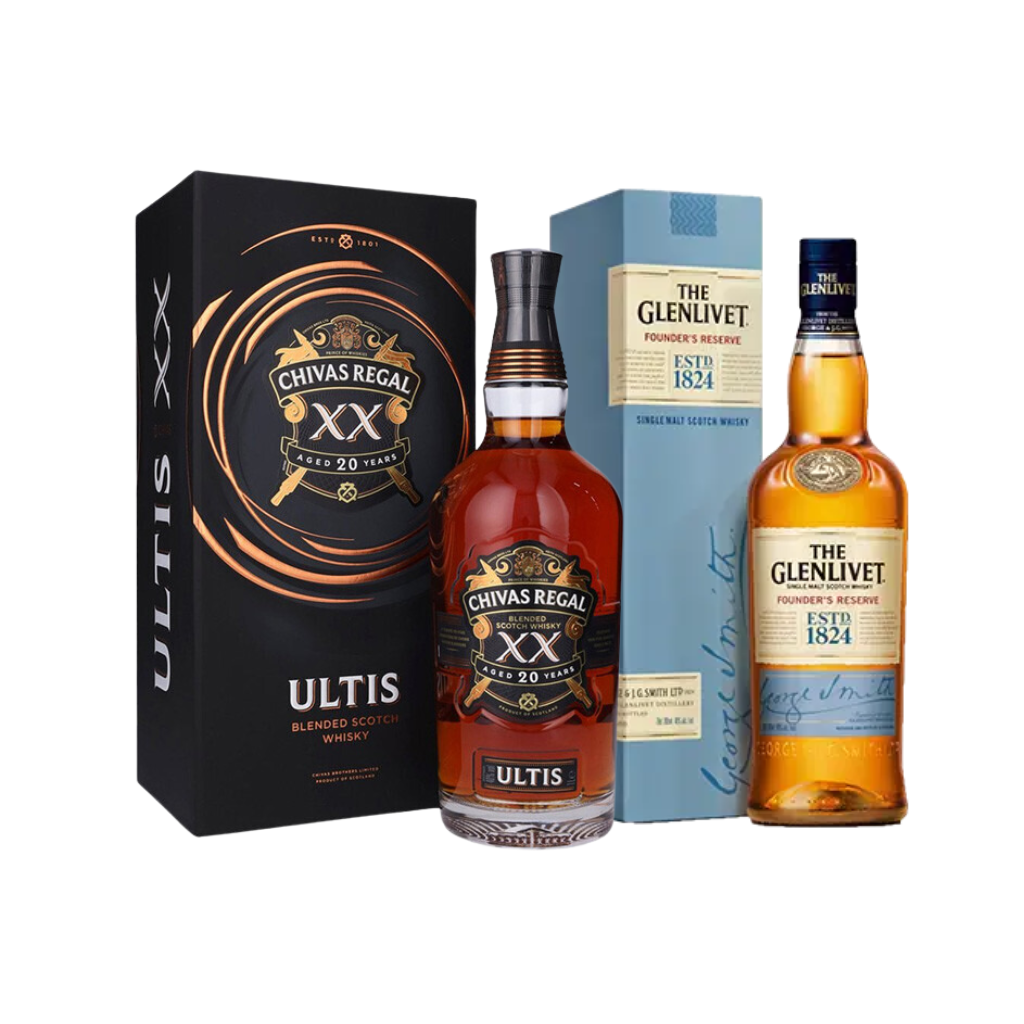 Chivas Ultis XX 20 Years Blended Scotch Whisky + FREE 1 bottle of Glenlivet Founders Reserve