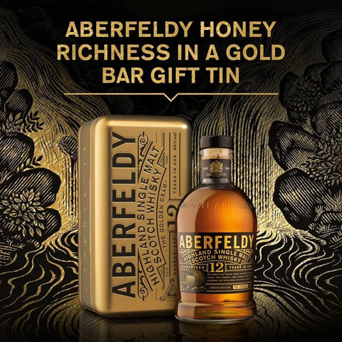 Aberfeldy 12 Year Old with Gold Bar Tin Whisky