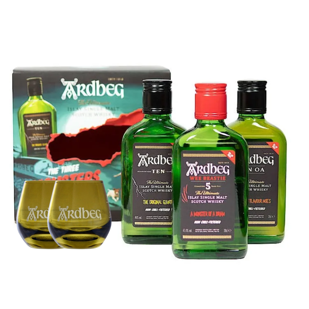 Ardbeg Monsters of Smoke 20cl with FREE 2 Ardbeg Shortie Glass