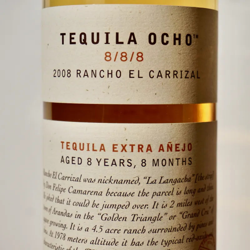 Tequila Ocho 2008 El Carrizal 8/8/8 Extra Anejo 70cl