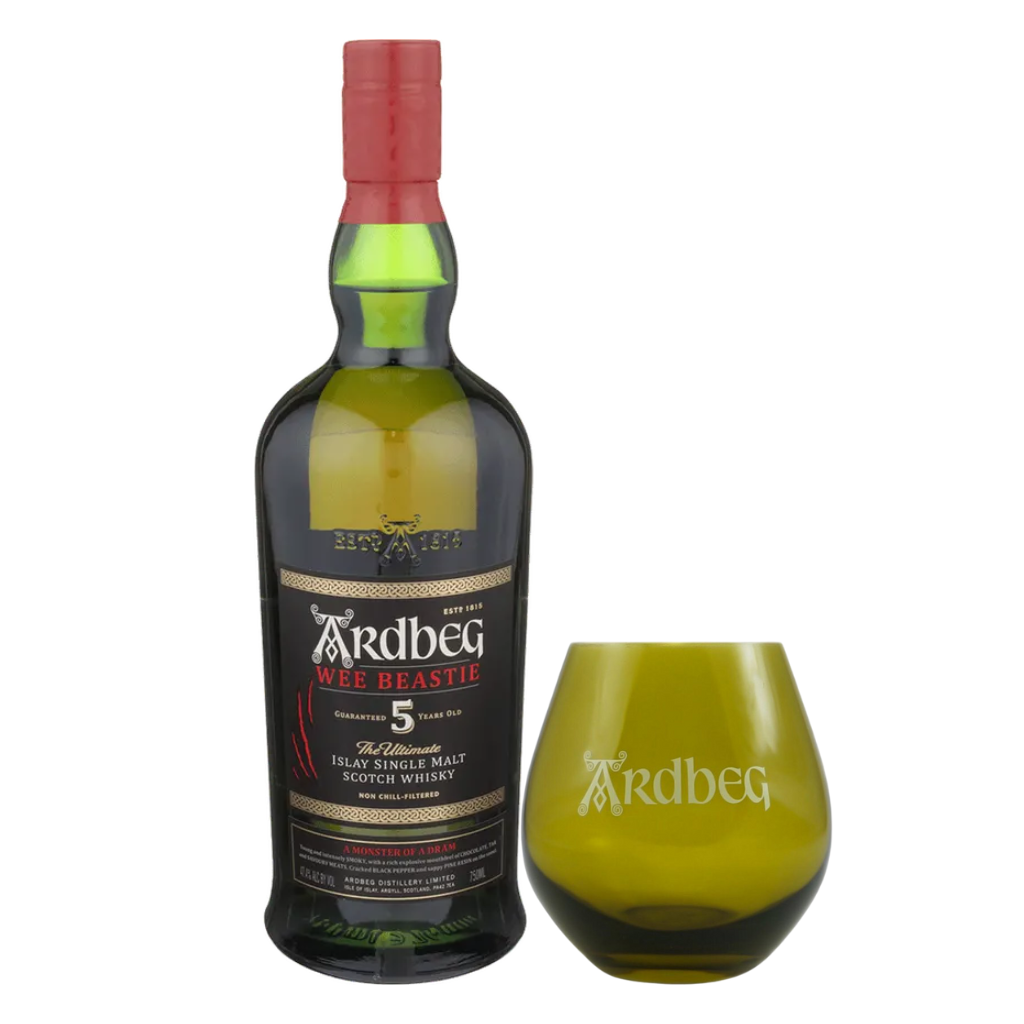 Ardbeg Wee Beastie Single Malt Whisky 70cl with FREE Ardbeg Tumbler