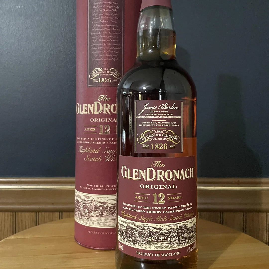 Glendronach 12 Year Old Sherry Cask Matured Whisky 70cl with FREE Prism Spinning Glass